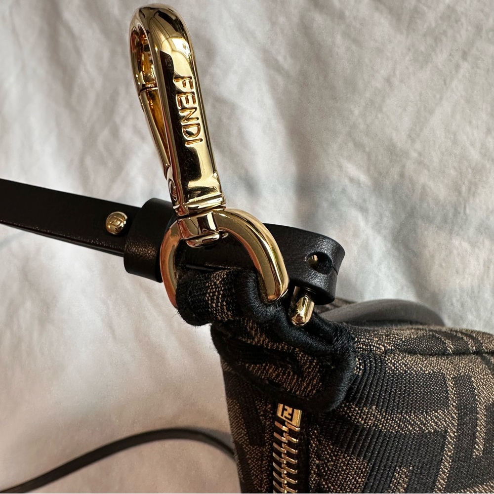 FENDI Authentic Fendigraphy Mini Brown FF Jacquard Mini hobo Bag Designer - Picture 11 of 15